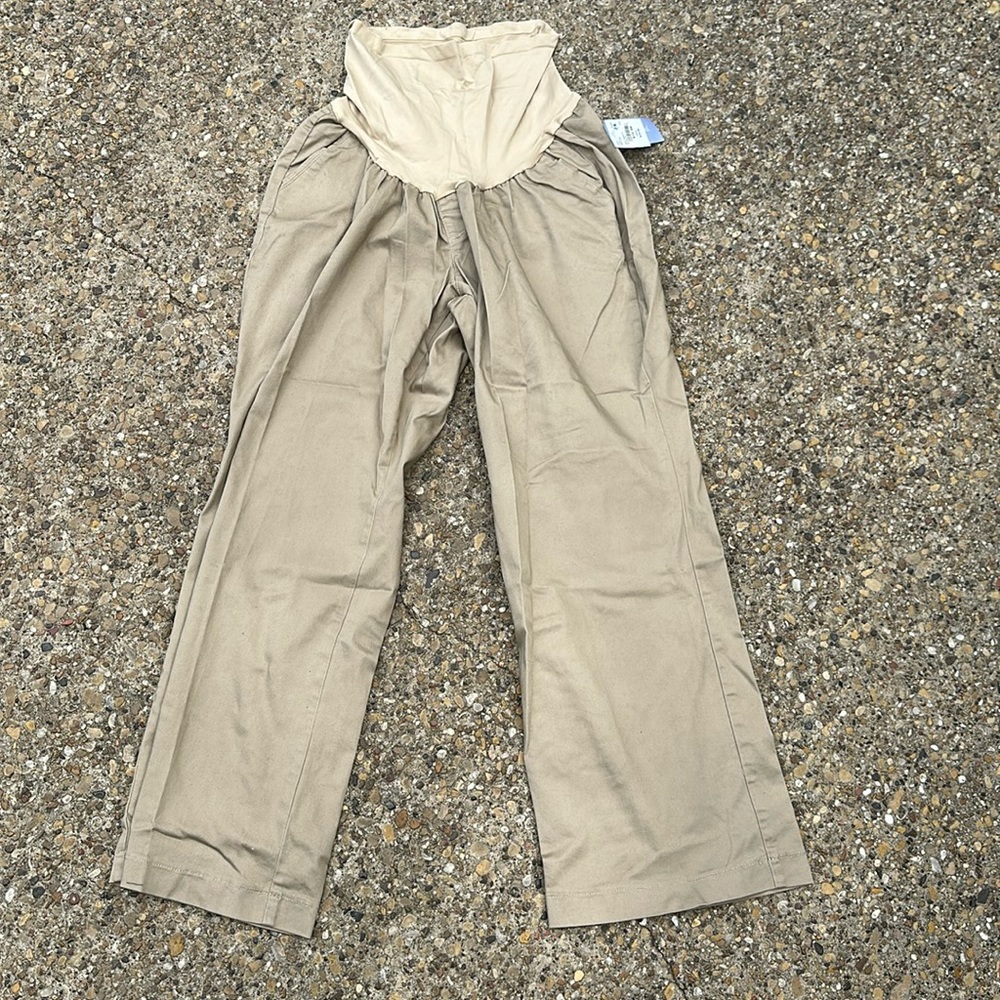 NWT Motherhood Maternity Khaki Bootcut Pants. 2X. Full belly band